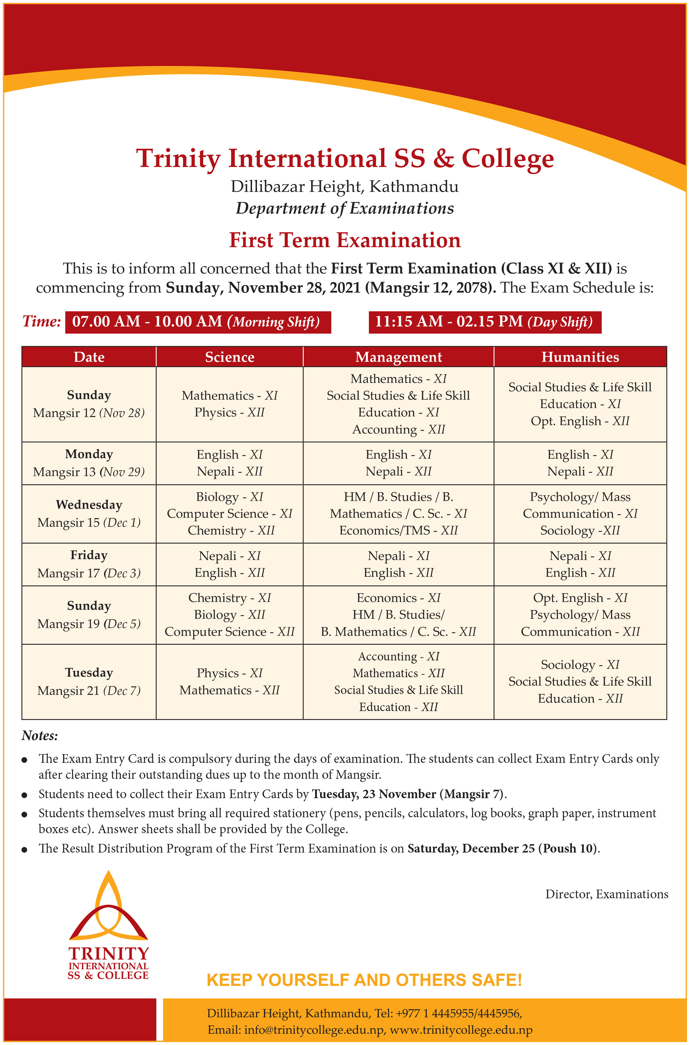 First Term Exam 2078